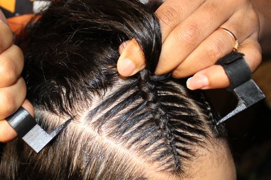 The Braid Aid- Adjustable Finger Parting Tool - Stitch Braiding Tool